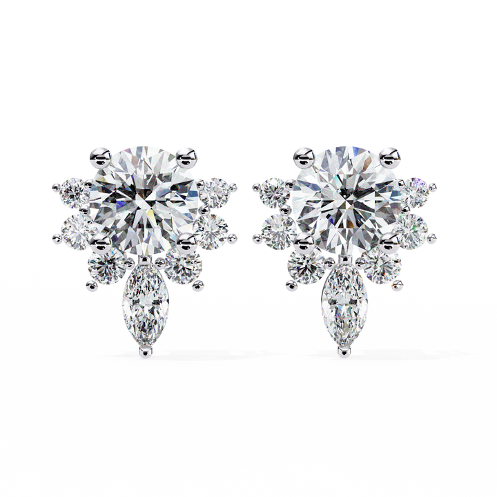 Round diamond stud earrings