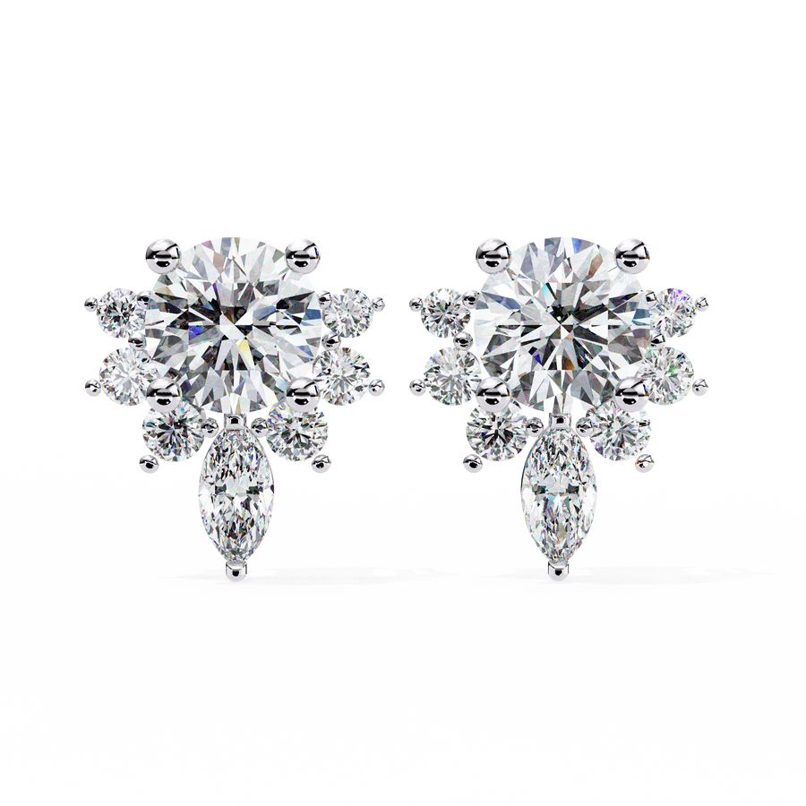 Round diamond stud earrings