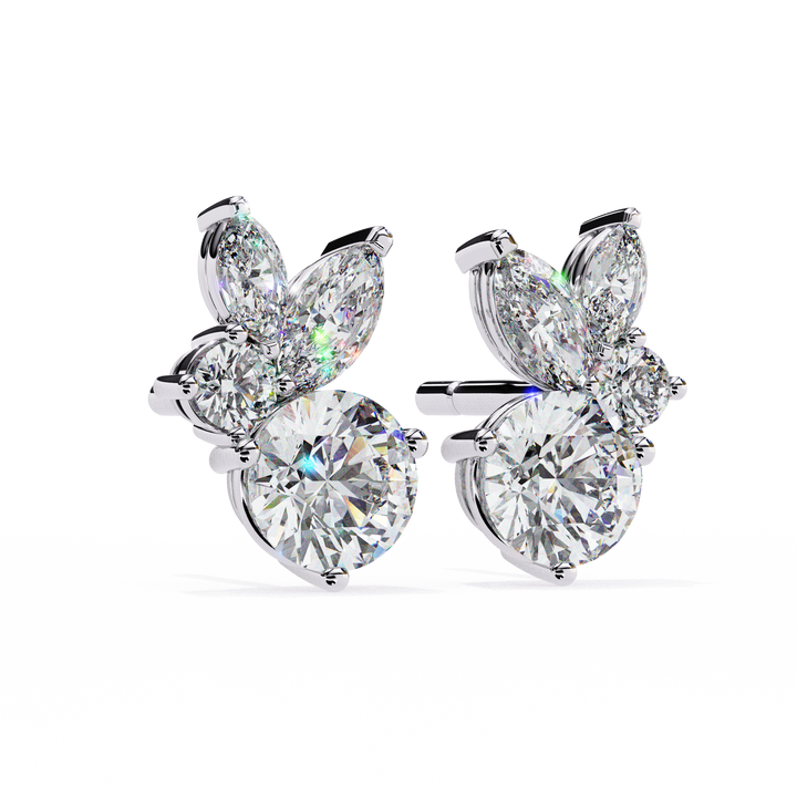 white gold studs earrings