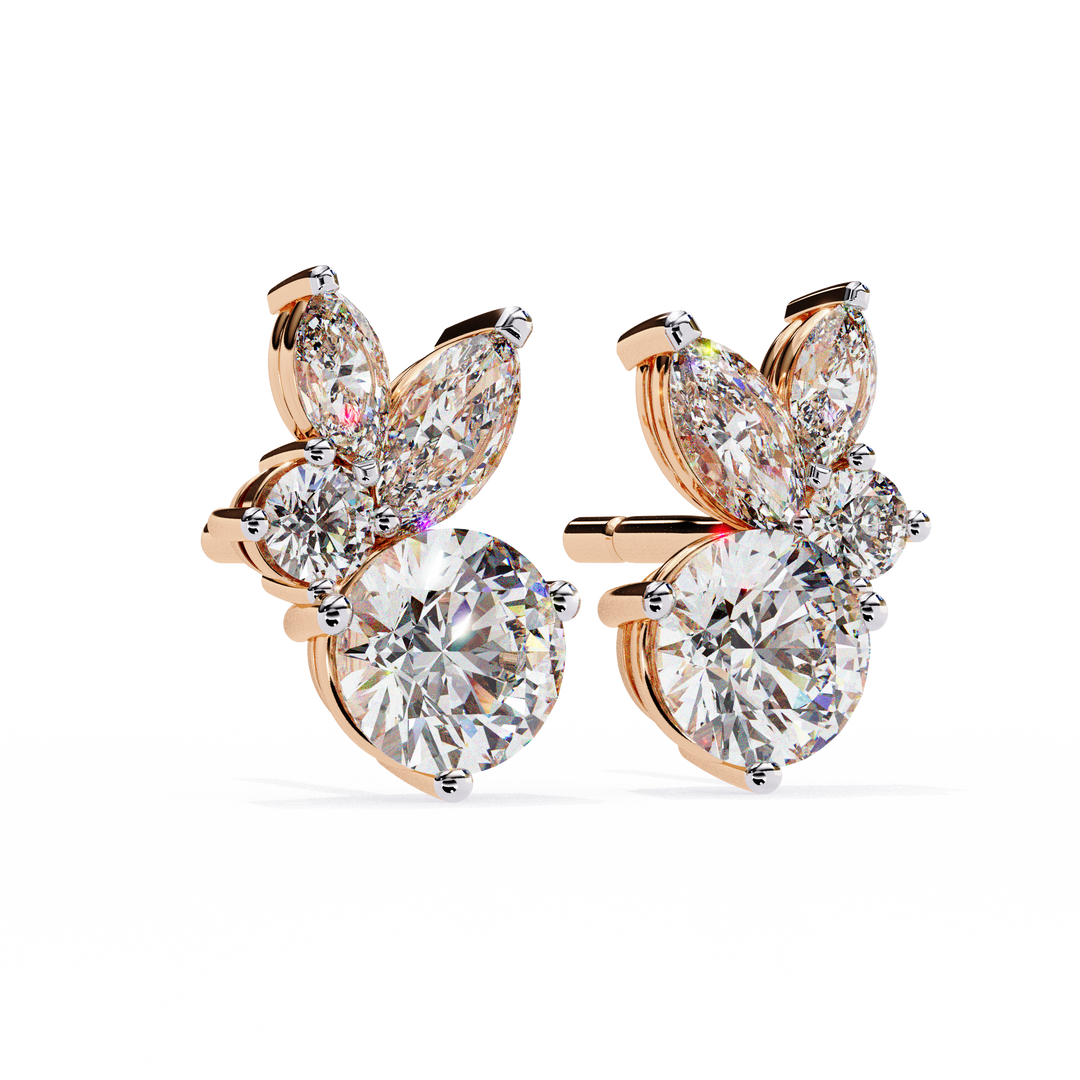 rose gold studs earrings