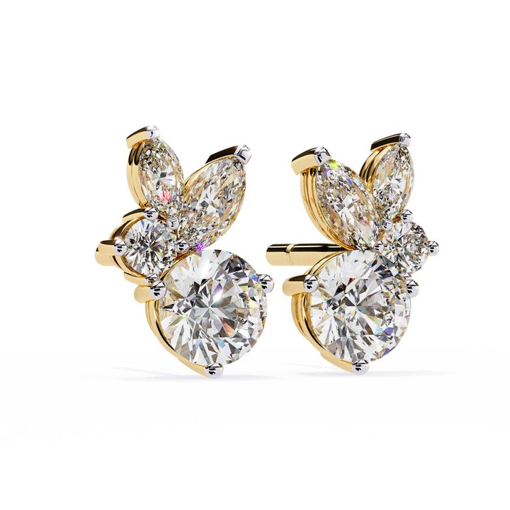 yellow gold studs earrings