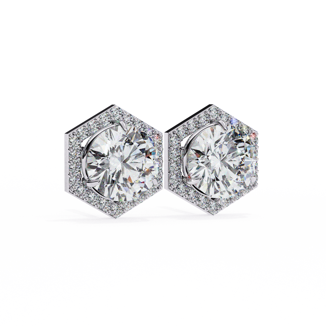 white gold studs earrings