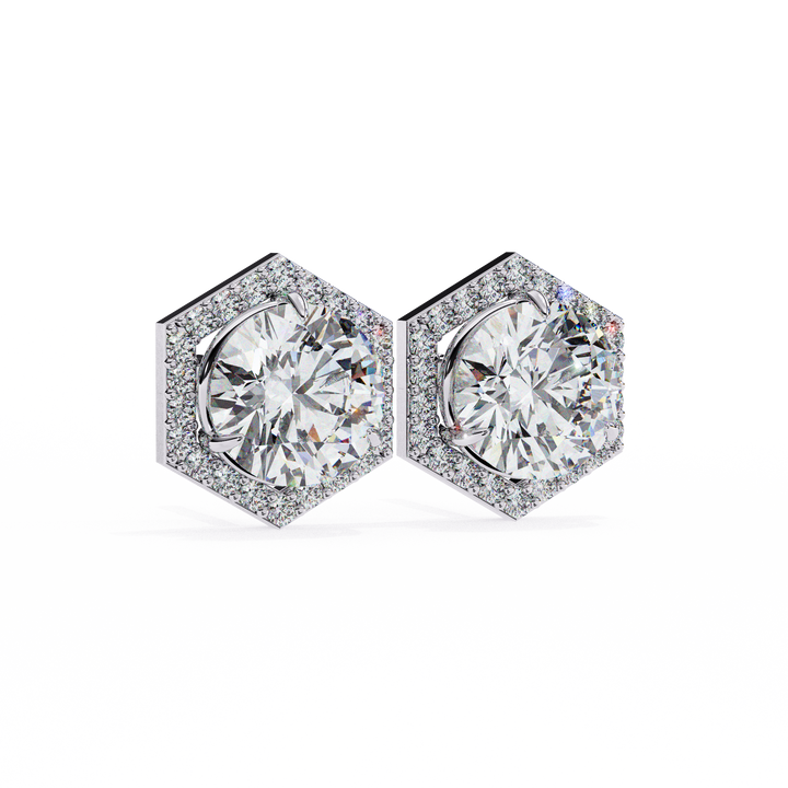 white gold studs earrings
