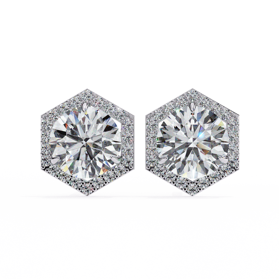 Round diamond studs earrings