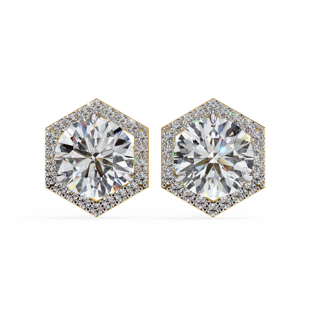 Round lab diamond studs earrings