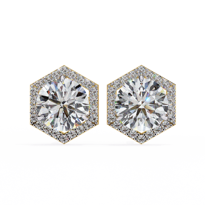 Round lab diamond studs earrings