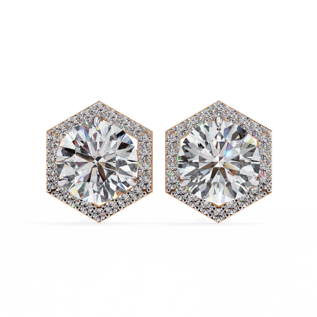 Round lab grown diamond stud earrings