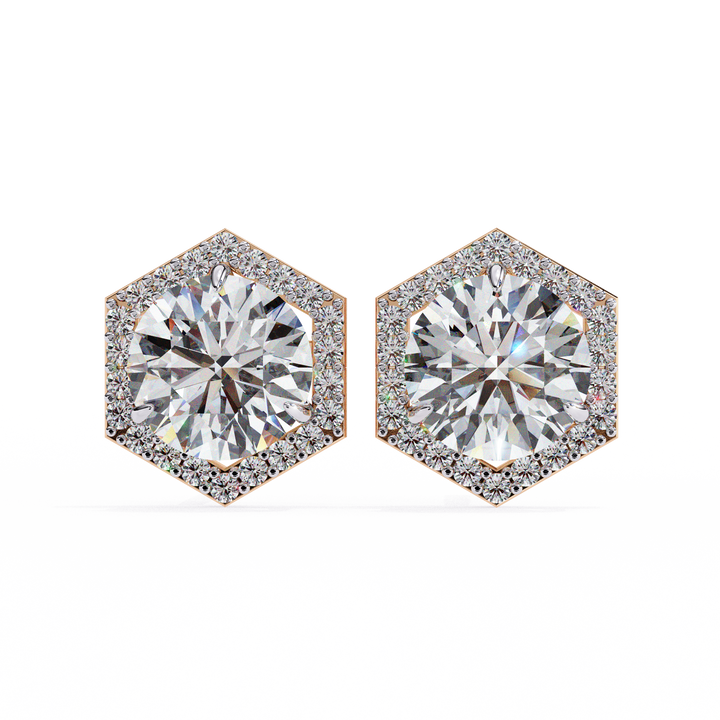 Round lab grown diamond stud earrings