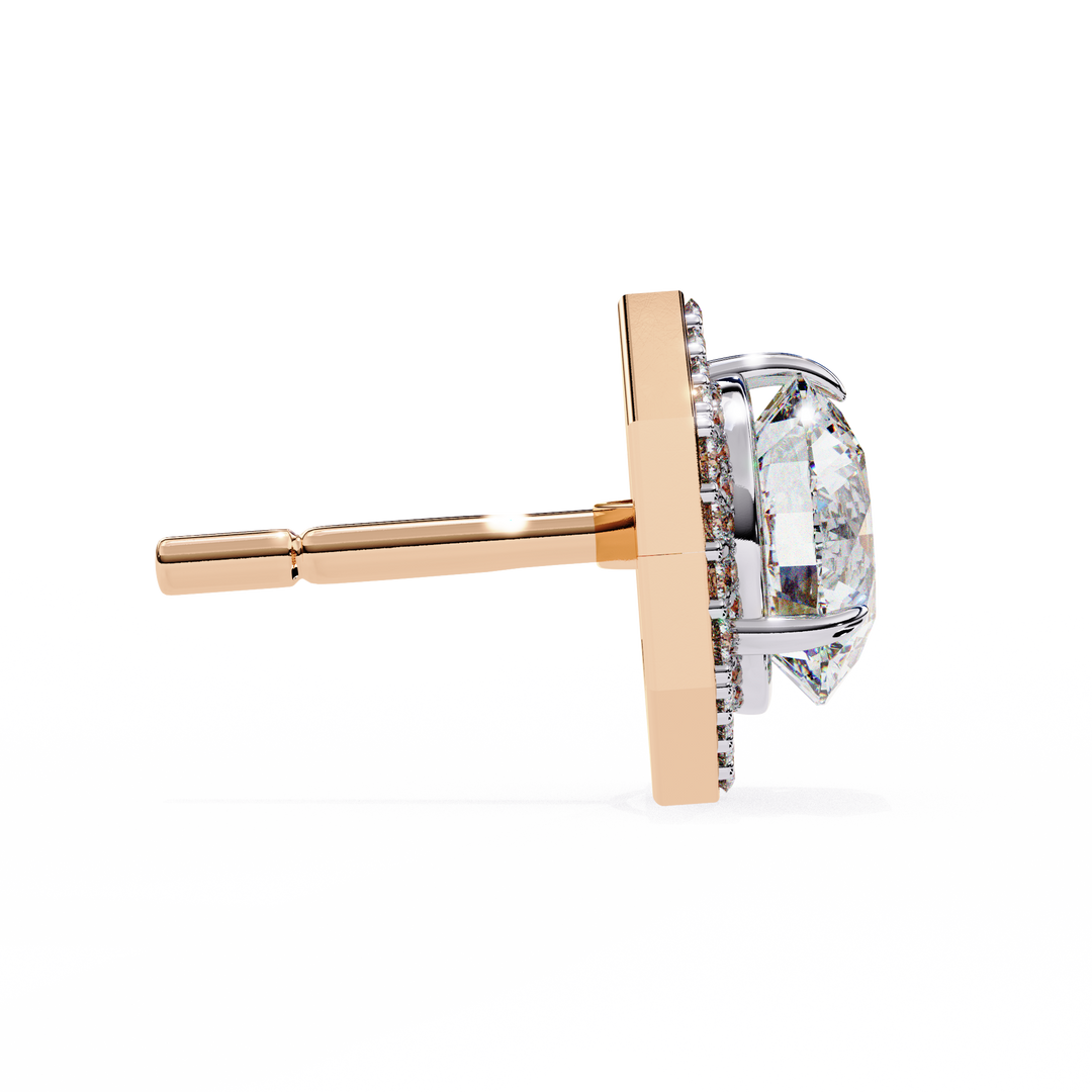 hexagon style halo earrings