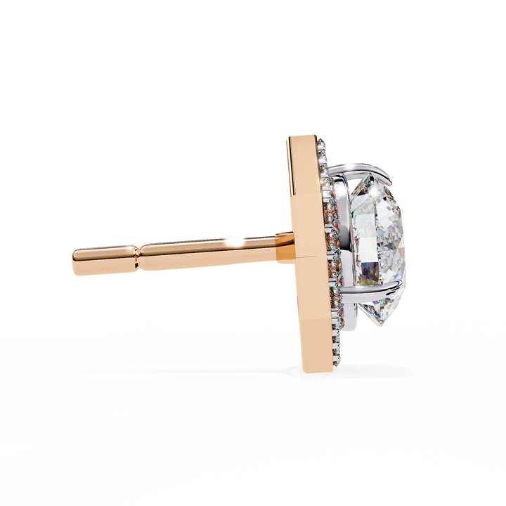 hexagon style halo earrings