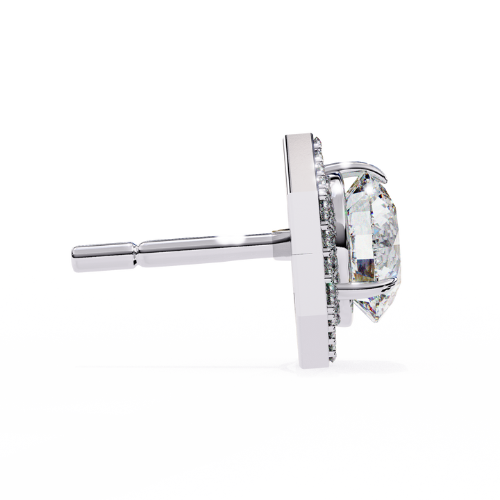 hexagon halo stud earrings