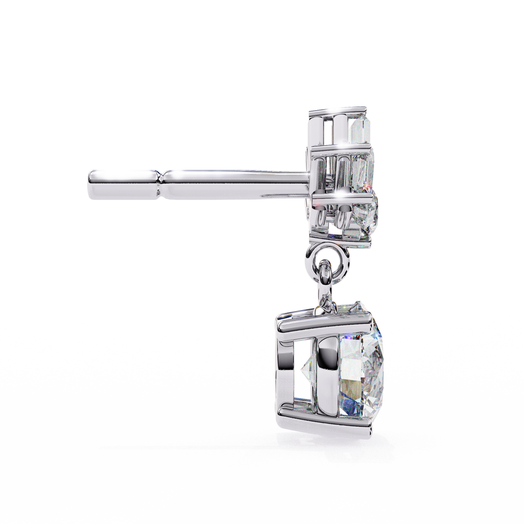 baguette sunburst earrings