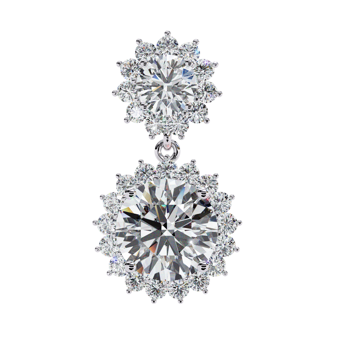 floral halo diamond earrings