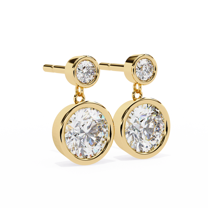 yellow gold dangle drop earrings