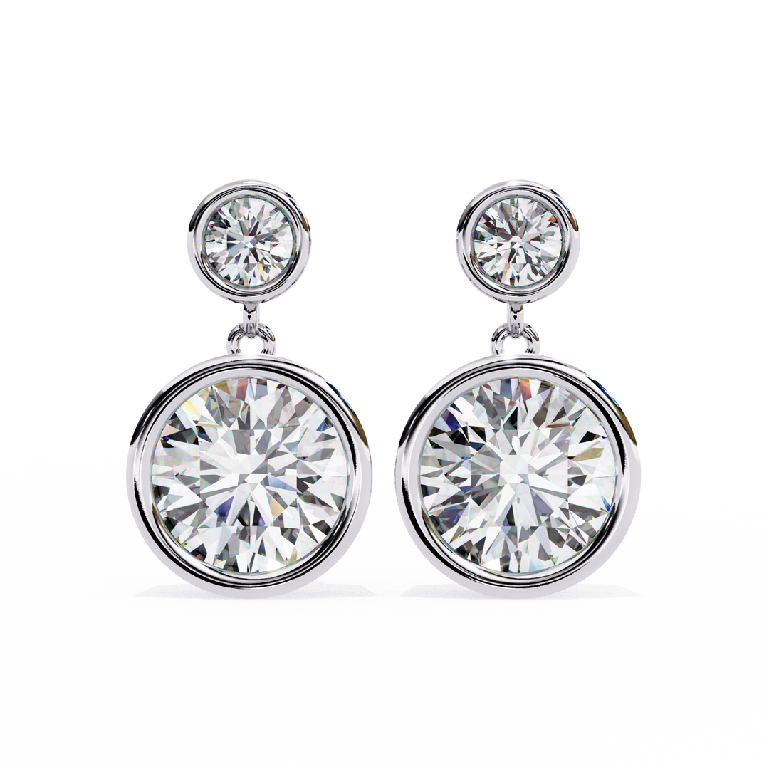 Round lab grown diamond drop earrings