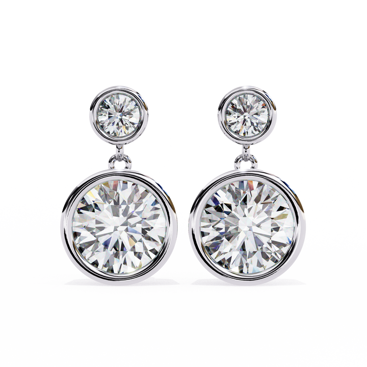 Round lab grown diamond drop earrings