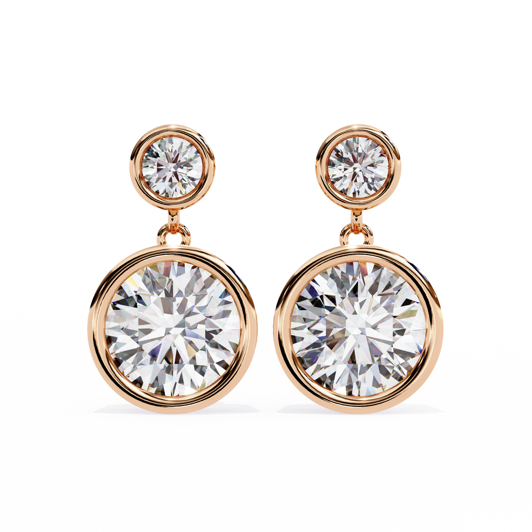 Round lab diamond dangle earrings
