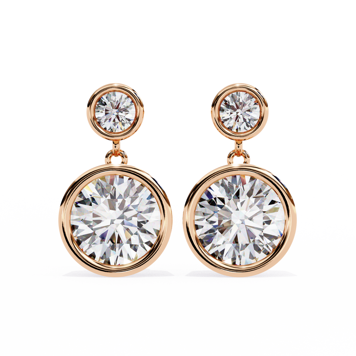 Round lab diamond dangle earrings