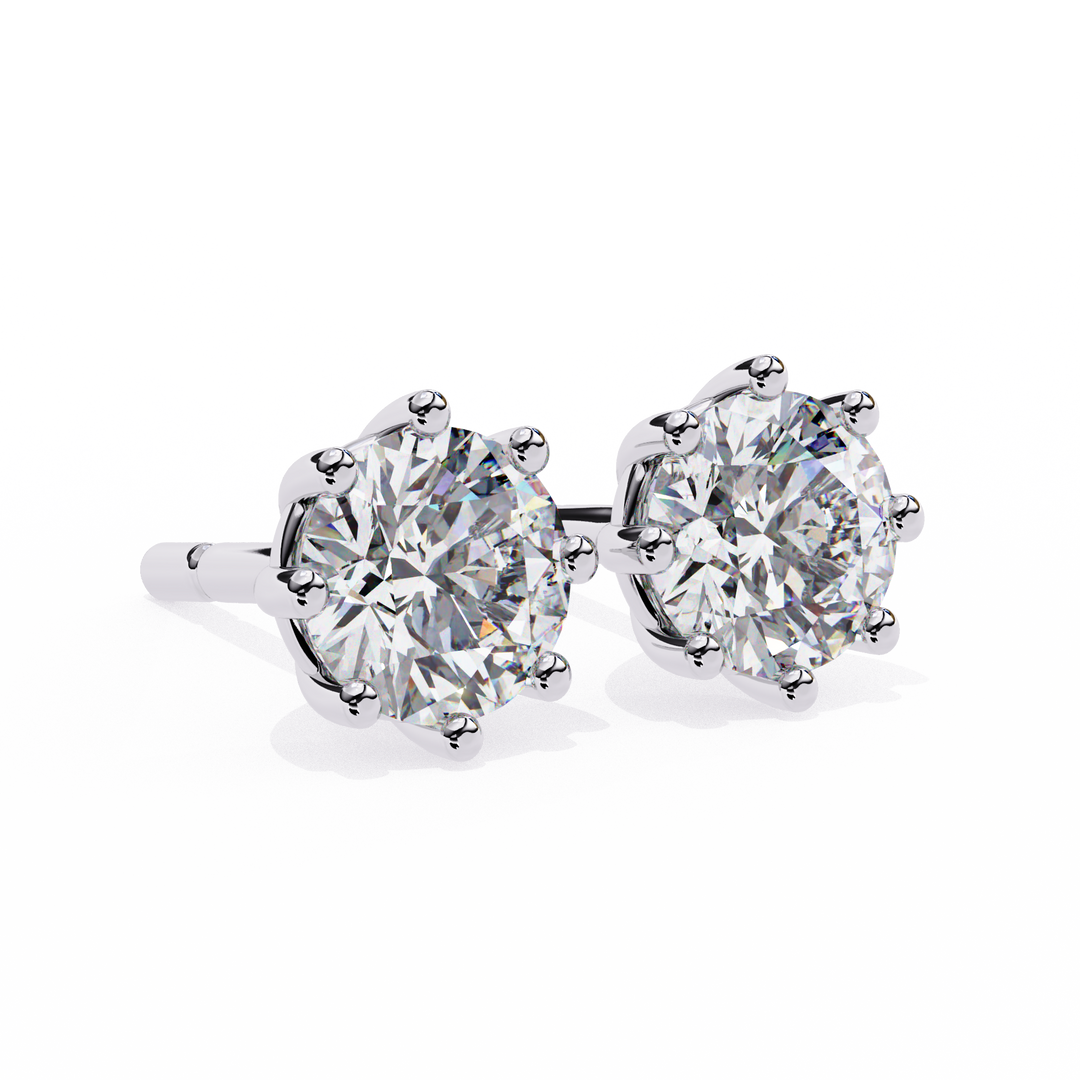 white gold studs earrings