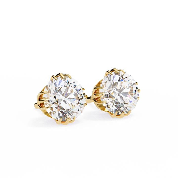 Round Cut Lab Grown Diamond Stud Earrings