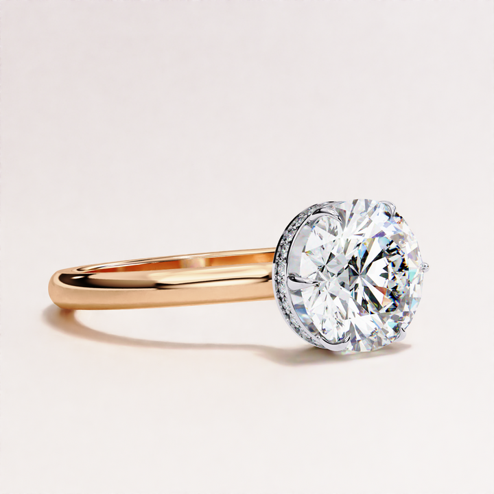 round solitaire | double halo ring | minimal ring
