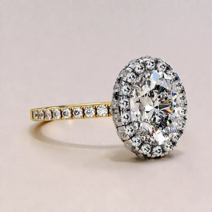 Oval Halo Lab Grown Diamond Ring Stunning Sustainable Sparkle Ring