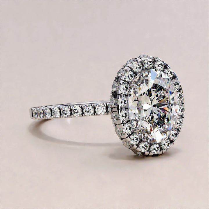 Oval Halo Lab Grown Diamond Ring Stunning Sustainable Sparkle Ring