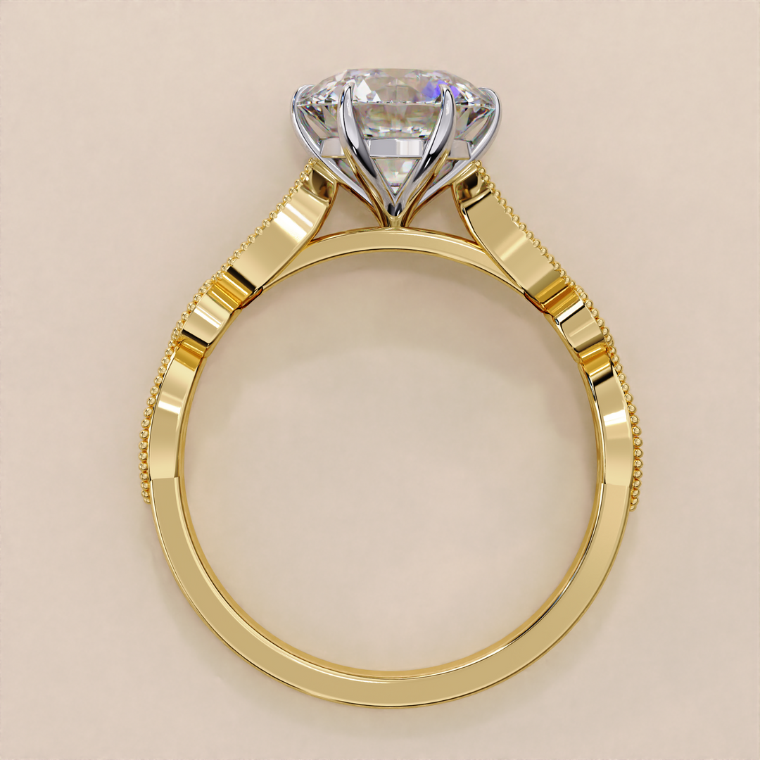 halo alternative ring | antique inspired jewelry | solitaire with side stones
