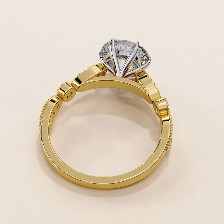 sparkling round diamond | lab round brilliant cut | white yellow gold ring

