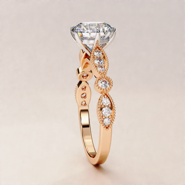lab created bridal set | handmade diamond ring | unique lab ring gold
