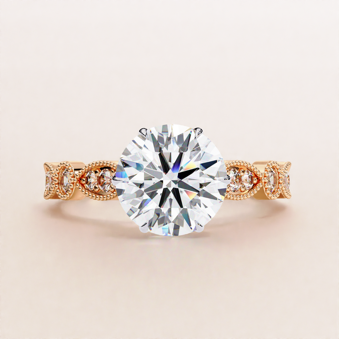 lab created bridal set | handmade diamond ring | unique lab ring gold
