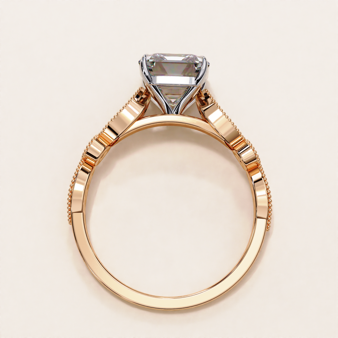 modern radiant ring | lab diamond bridal ring | eco friendly engagement ring
