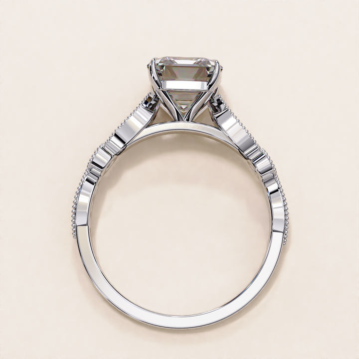 14K white gold radiant ring | radiant cut ring yellow gold | rose gold radiant band
