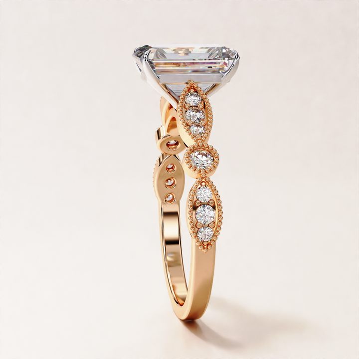 conflict free radiant ring | solitaire radiant cut | radiant ring with side stones
