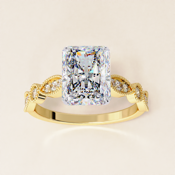 tapered baguette diamond ring | radiant proposal ring | ethical diamond jewelry
