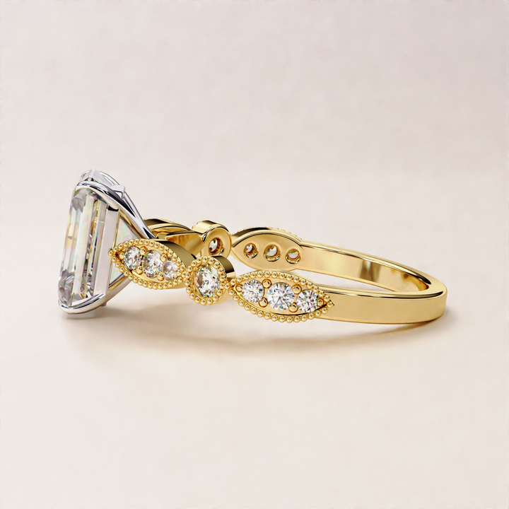 oval vs radiant diamond | lab radiant stone ring | radiant gold ring option
