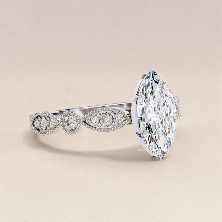 milgrain marquise cut ring