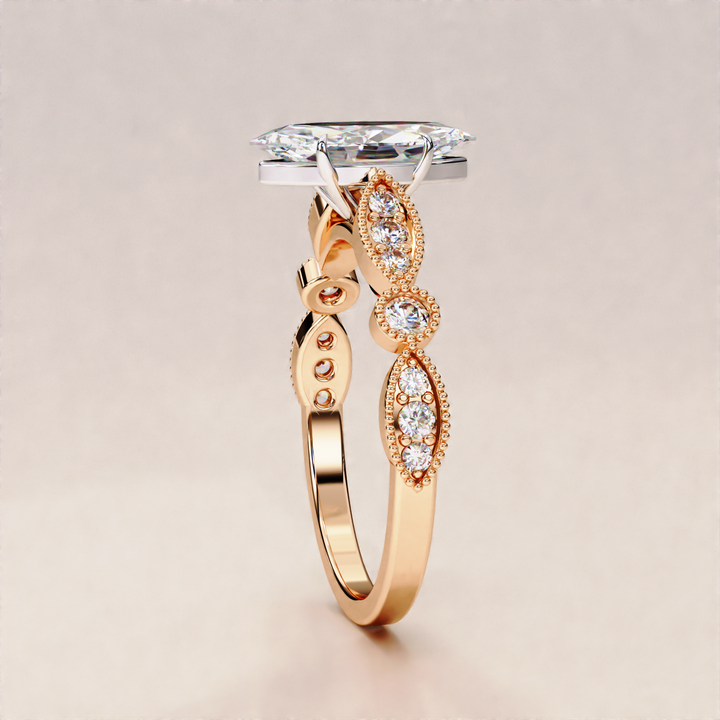 art deco engagement ring | eco-friendly diamond ring | emerald diamond solitaire ring
