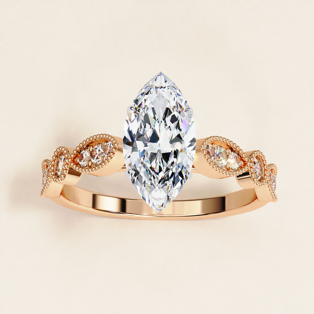 rose gold marquise ring 
