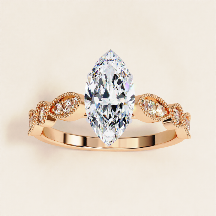 rose gold marquise ring 

