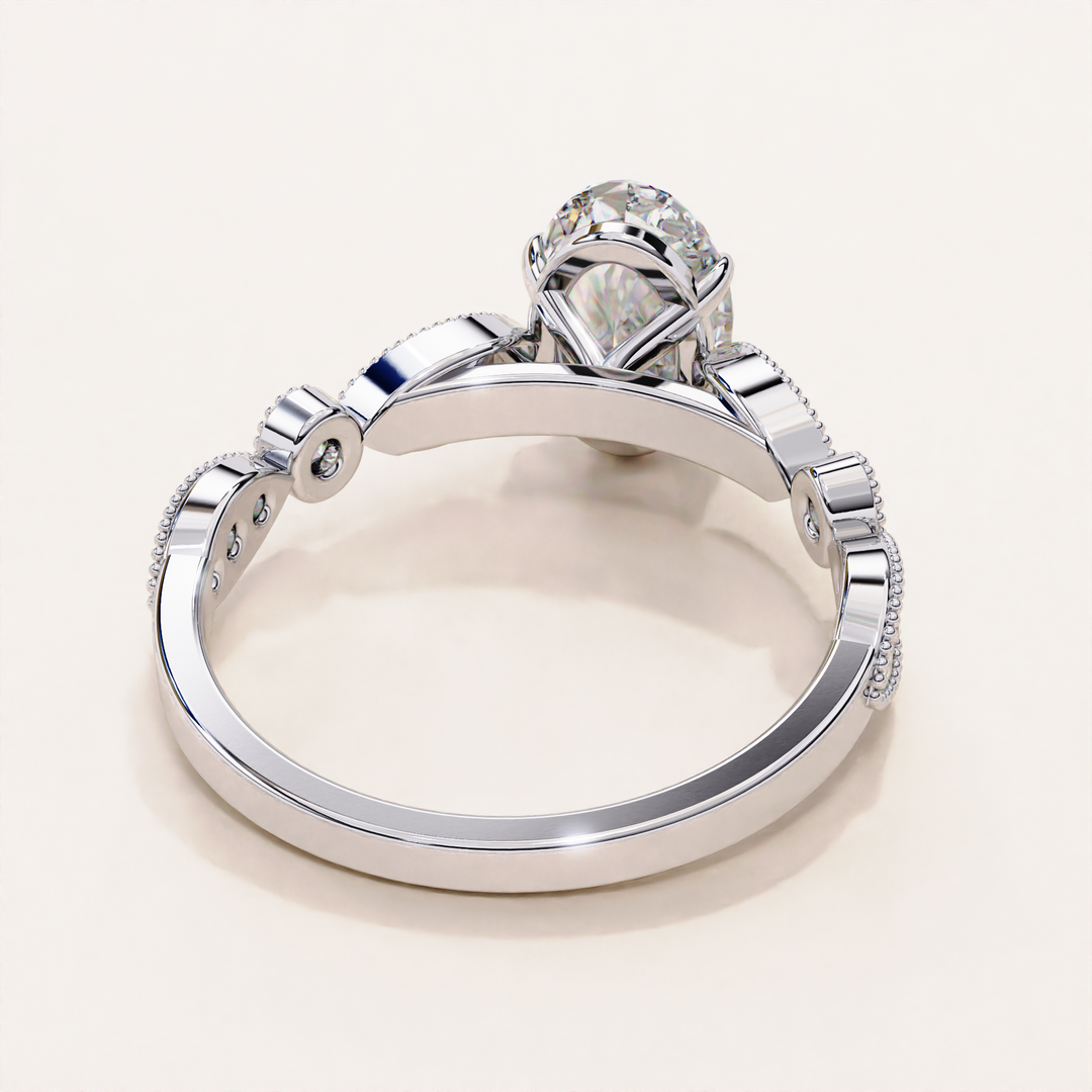 milgrain rose band | engagement ring handmade | fair trade lab diamond
