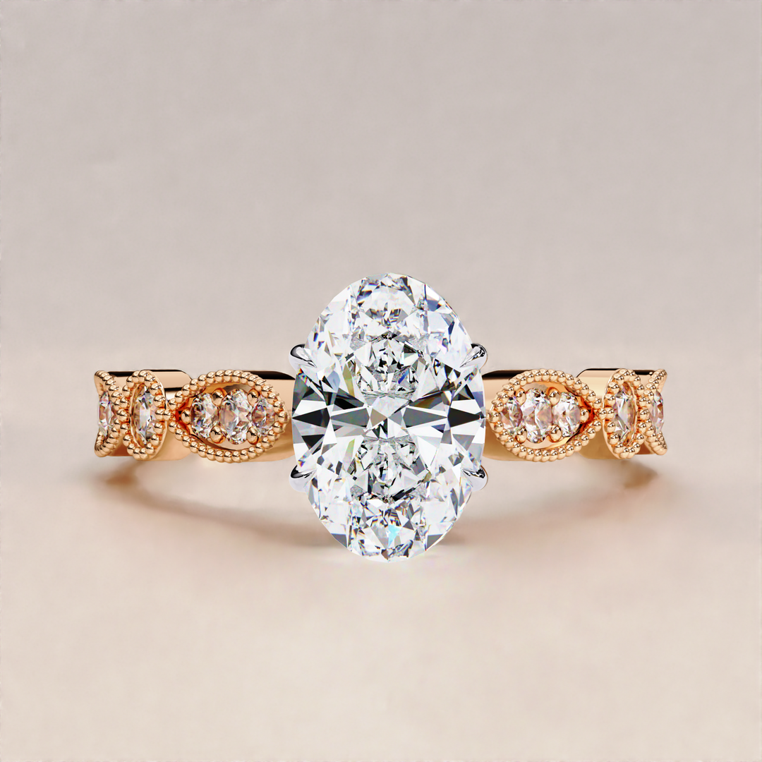 diamond ring with side stones