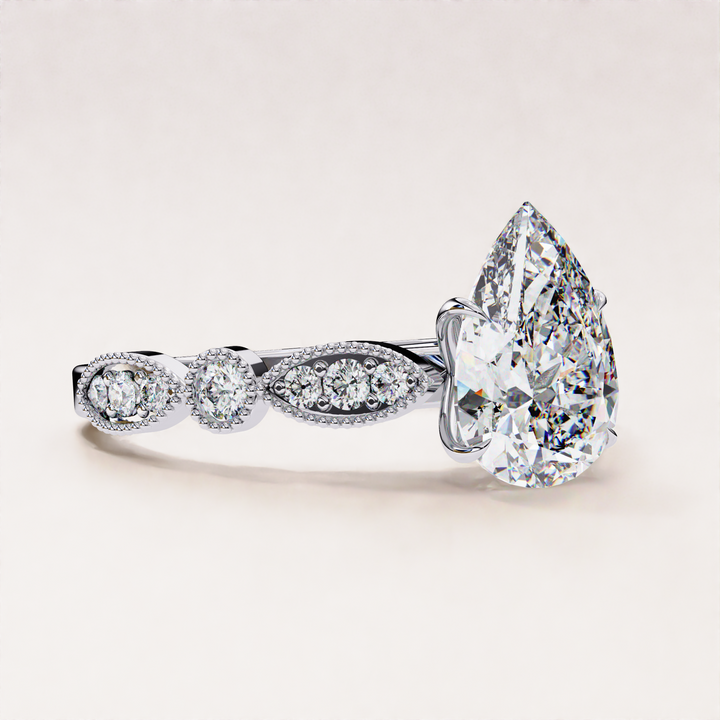 pear cut lab ring,