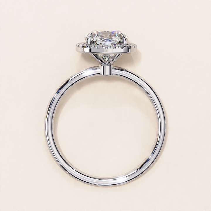 Cushion Cut Lab Grown Diamond Halo Ethical Diamond Ring for Women