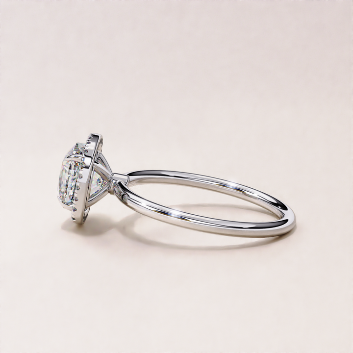 Cushion Cut Lab Grown Diamond Halo Ethical Diamond Ring for Women