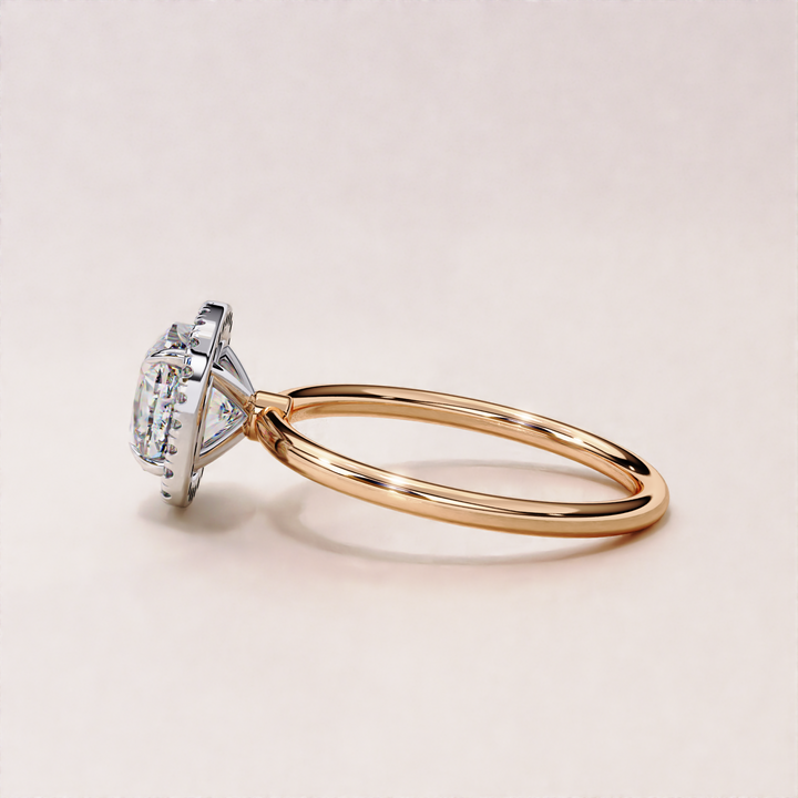 Cushion Cut Lab Grown Diamond Halo Ethical Diamond Ring for Women