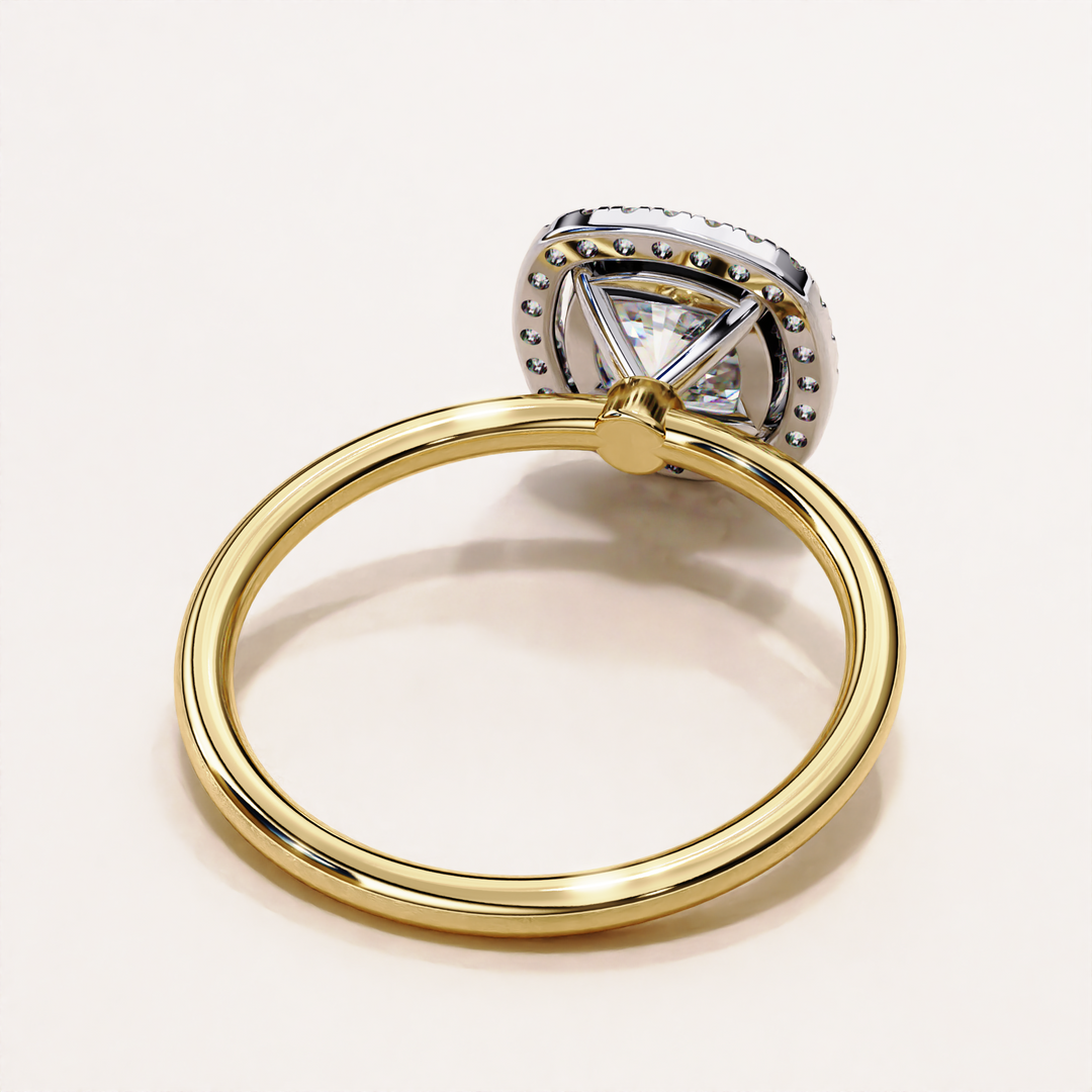 Cushion Cut Lab Grown Diamond Halo Ethical Diamond Ring for Women