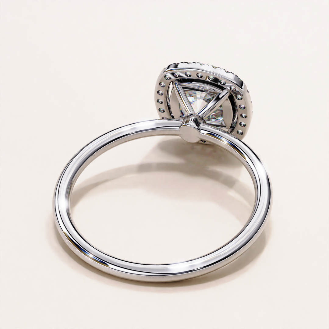Cushion Cut Lab Grown Diamond Halo Ethical Diamond Ring for Women
