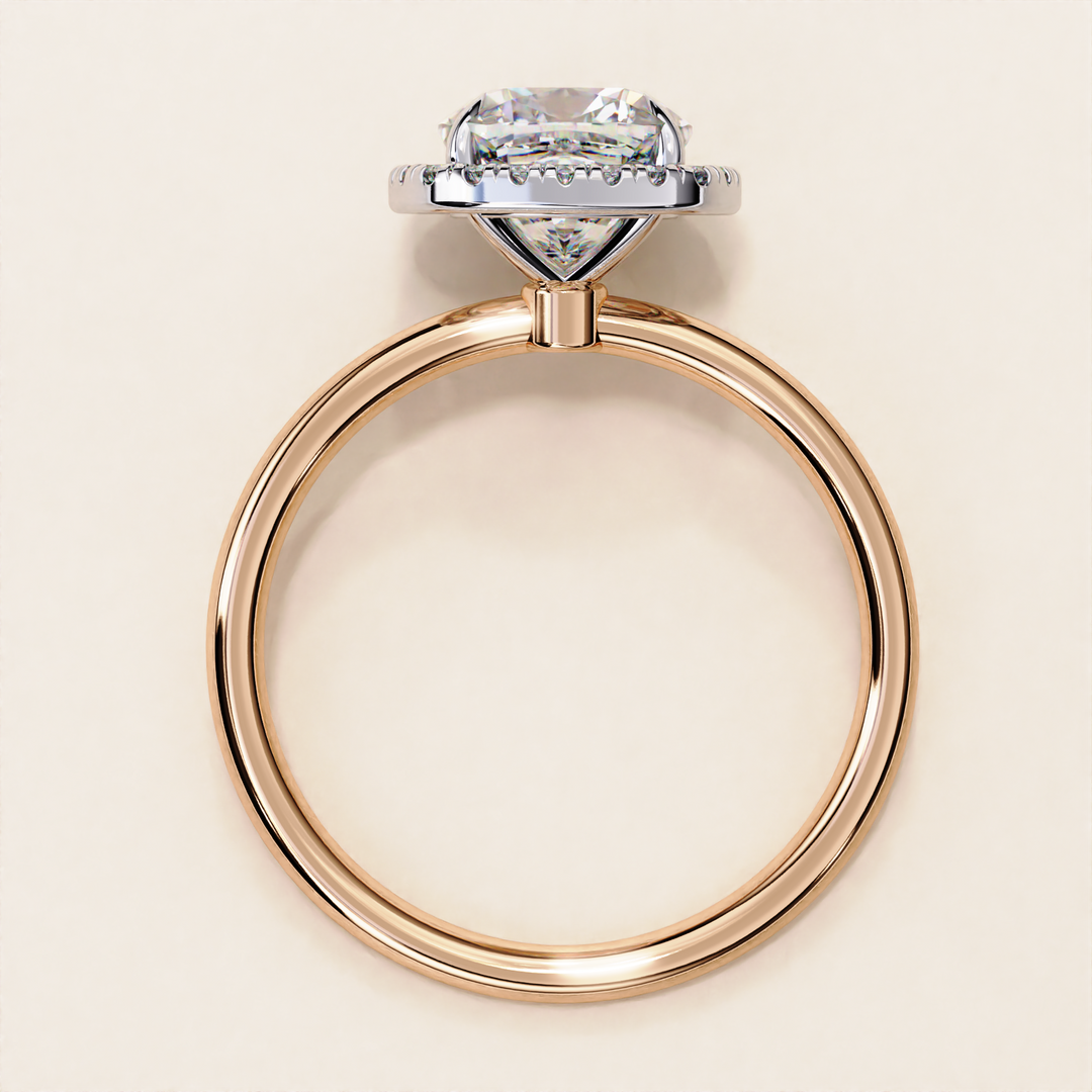 Cushion Cut Lab Grown Diamond Halo Ethical Diamond Ring for Women