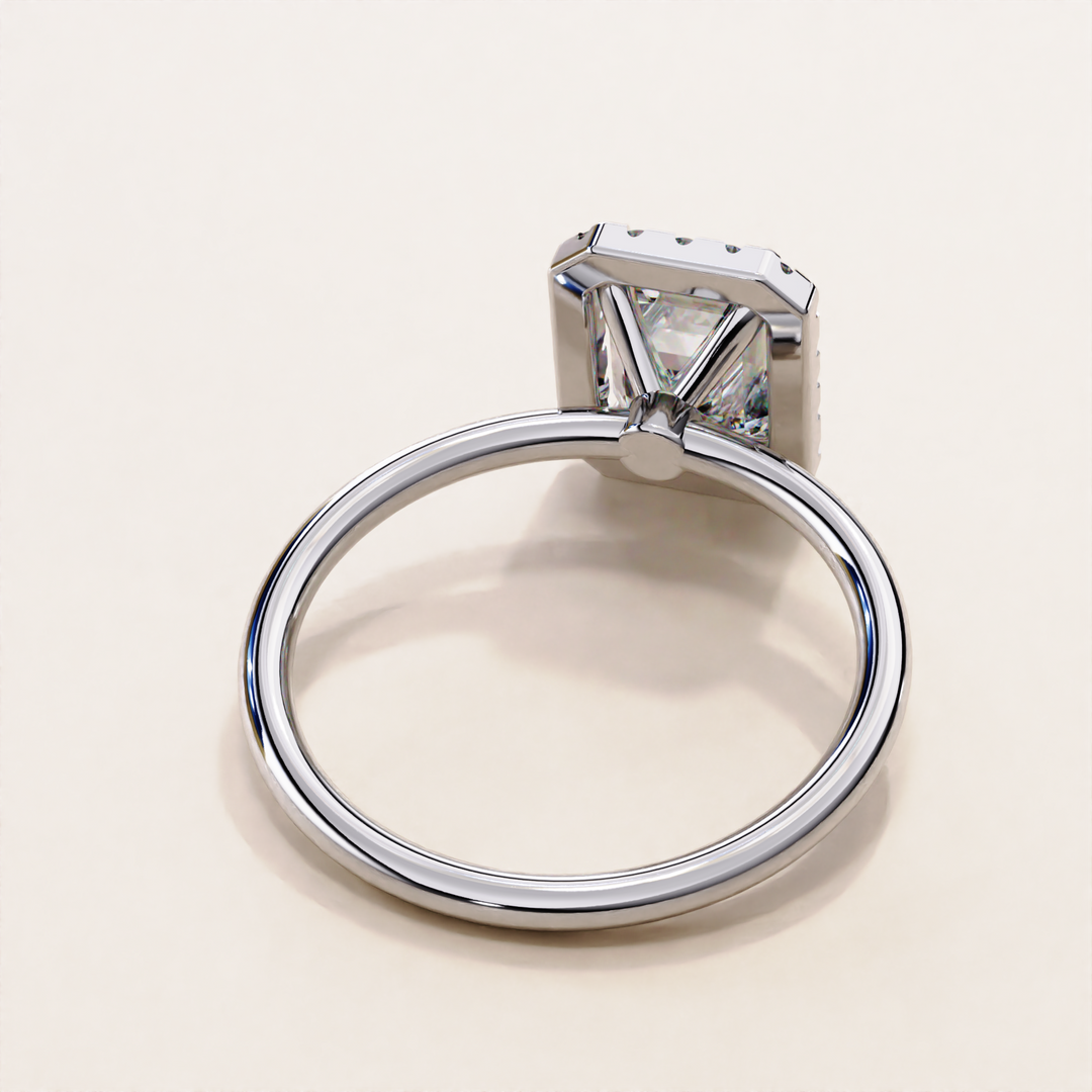 Sparkling Radiant Cut Lab Grown Diamond Halo Ring